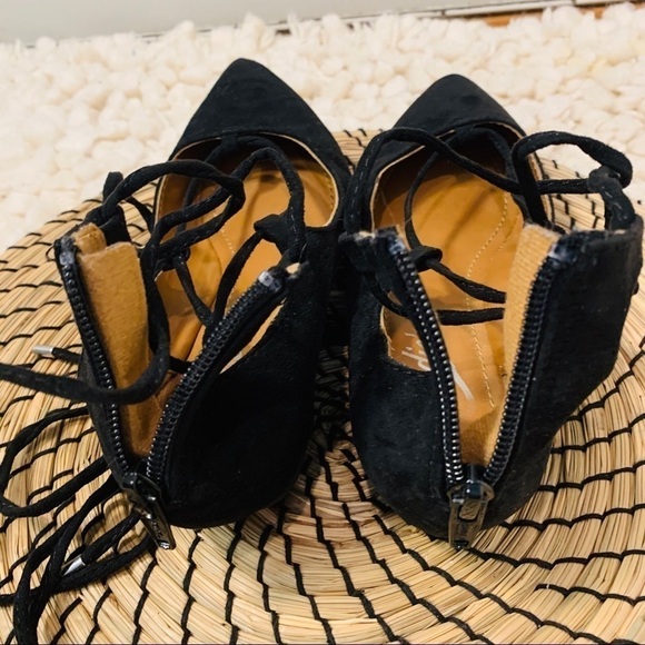 Candies Kraizin Black Lace Up Pointed Toe 6 - Picture 6 of 8